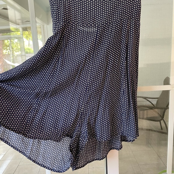 Fun 2 fun blue patterned cutout open back romper with tie - Picture 6 of 13